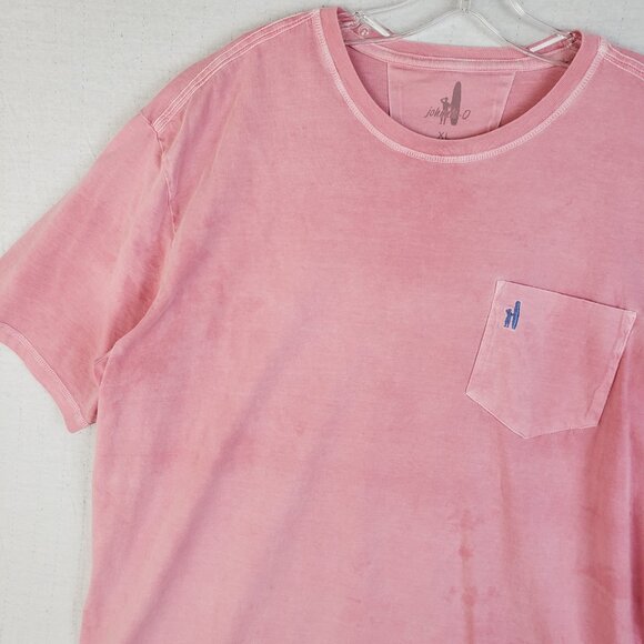 Johnnie-O Dale T-shirt Malibu Red/ Pink Short Sleeve size XL Distressed Tie-Dye - Picture 3 of 15
